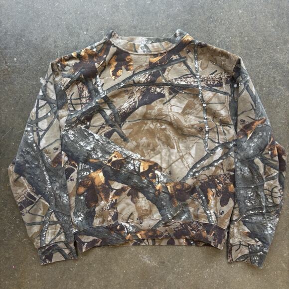 Outfitters Ridge Camo Crewneck Sweatshirt Size Large Vintage Grunge Hunting 90’s - Picture 1 of 8